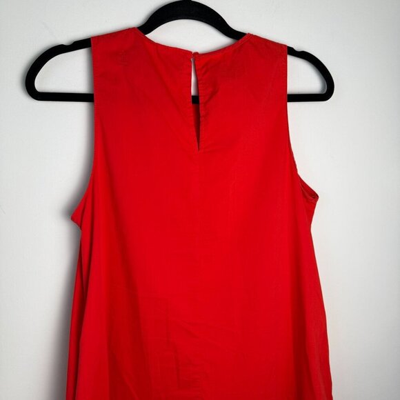 Code X Mode Tiered Poplin Maxi Dress Red Size Medium Scandi Girl - Picture 5 of 7